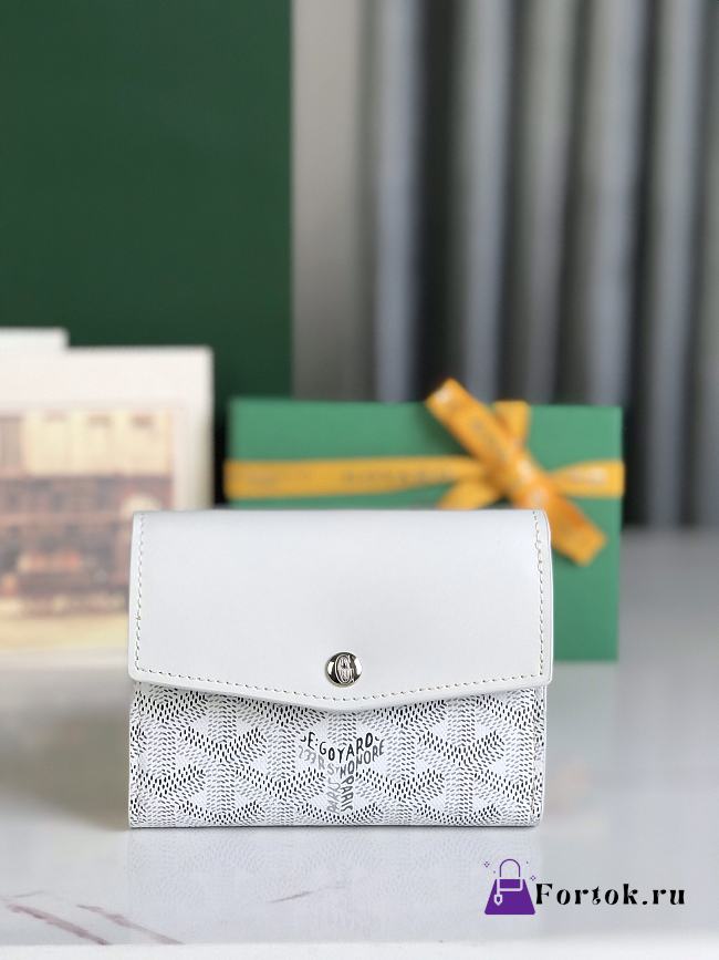 Fortok Goyard Saint-Gabriel Wallet White 12×2.5×9.3cm - 1