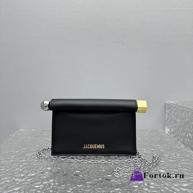 Fortok Jacquemus Black 'la Petite Pochette Rond Carre' Shoulder Bag 20×7×14cm  - 1