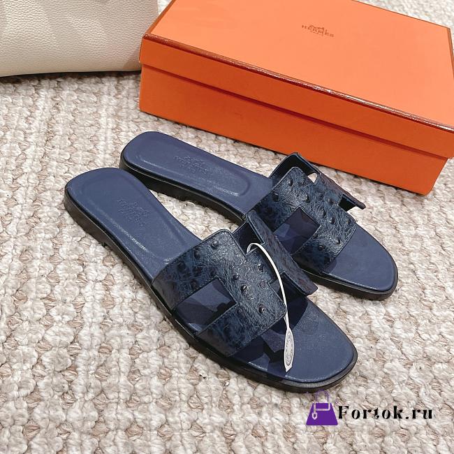 Fortok Hermes Oran Slippers Lizard Dark Blue - 1