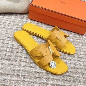 Fortok Hermes Oran Slippers Lizard Yellow