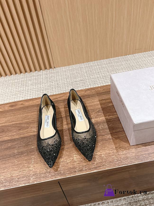 Fortok Jimmy Choo Crystal Embellished Pumps Black - 1