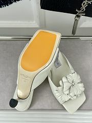 Fortok Jimmy Choo Flower High-heeled Slippers White - 2