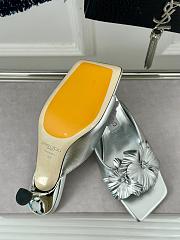 Fortok Jimmy Choo Flower High-heeled Slippers Silver - 6