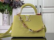 Fortok Louis Vuitton Capucines Bag Yellow Taurillon Leather M25232 27x18x9cm - 1