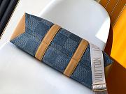 Fortok Louis Vuitton Weekend Tote Bag Blue Damier Denim 3D Cotton Canvas N40702 43x34x17.5cm  - 4