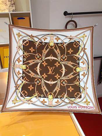 Fortok Louis Vuitton Ultimate 90 Square Silk Scarf Brown