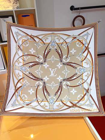 Fortok Louis Vuitton Ultimate 90 Square Silk Scarf Yellow Dune