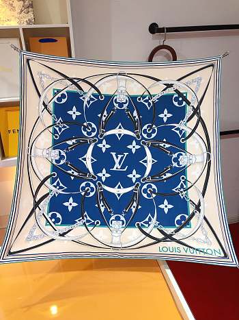 Fortok Louis Vuitton Ultimate 90 Square Silk Scarf Blue