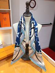 Fortok Louis Vuitton Ultimate 90 Square Silk Scarf Blue - 6