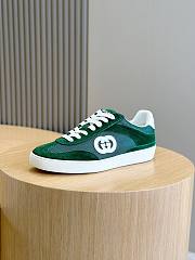 Fortok Gucci Interlocking Double G Couple Sneakers Green Suede - 3