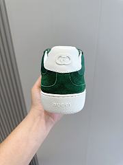 Fortok Gucci Interlocking Double G Couple Sneakers Green Suede - 2