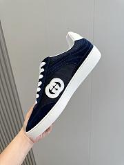 Fortok Gucci Interlocking Double G Couple Sneakers Blue Suede - 4