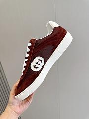 Fortok Gucci Interlocking Double G Couple Sneakers Brown Suede - 6