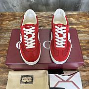 Fortok Gucci Interlocking Double G Couple Sneakers Red Suede - 1