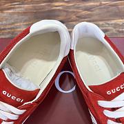 Fortok Gucci Interlocking Double G Couple Sneakers Red Suede - 3