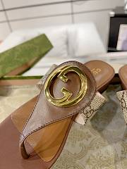 Fortok Gucci Beige & Brown Blondie Thong Sandals - 2
