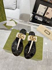 Fortok Gucci Double G Flip Flops White & Black - 1