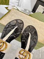 Fortok Gucci Double G Flip Flops White & Black - 6
