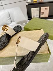 Fortok Gucci Double G Flip Flops White & Black - 5