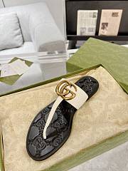 Fortok Gucci Double G Flip Flops White & Black - 4
