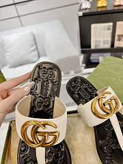 Fortok Gucci Double G Flip Flops White & Black - 2