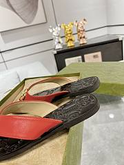 Fortok Gucci GG Thong Red Web Sandals - 6