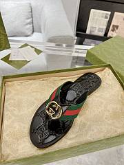 Fortok Gucci GG Thong Green & Red Nylon Web Sandals  - 2