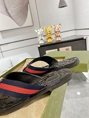 Fortok Gucci GG Thong Dark Blue & Red Nylon Web Sandals - 2