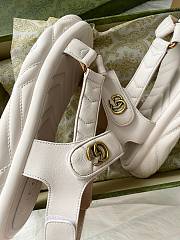 Fortok Gucci Marmont Sandals in White - 3