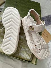 Fortok Gucci Marmont Sandals in White - 2