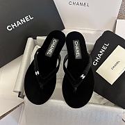 Fortok Chanel Jacquard Black Denim Flip-flops - 1