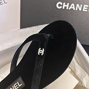 Fortok Chanel Jacquard Black Denim Flip-flops - 6