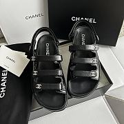 Fortok Chanel Triple Strap Sandals in Black - 1