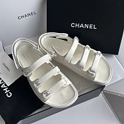 Fortok Chanel Triple Strap Sandals in White - 4