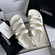 Fortok Chanel Triple Strap Sandals in White - 3