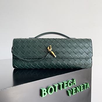 Fortok Bottega Veneta Long Clutch Andiamo Emerald Green 741511 31x13x3cm  