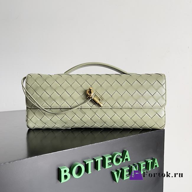 Fortok Bottega Veneta Long Clutch Andiamo Green Mint 741511 31x13x3cm - 1