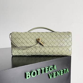 Fortok Bottega Veneta Long Clutch Andiamo Green Mint 741511 31x13x3cm