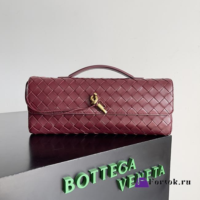 Fortok Bottega Veneta Long Clutch Andiamo Burgundy 741511 31x13x3cm - 1