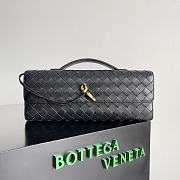 Fortok Bottega Veneta Long Clutch Andiamo Black 741511 31x13x3cm - 1