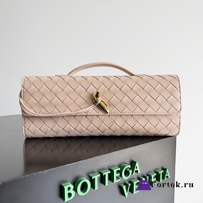 Fortok Bottega Veneta Long Clutch Andiamo Light Pink 741511 31x13x3cm - 1