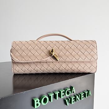 Fortok Bottega Veneta Long Clutch Andiamo Light Pink 741511 31x13x3cm