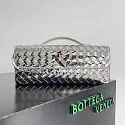 Fortok Bottega Veneta Long Clutch Andiamo Silver 741511 31x13x3cm - 1