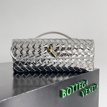 Fortok Bottega Veneta Long Clutch Andiamo Silver 741511 31x13x3cm