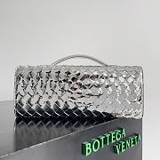 Fortok Bottega Veneta Long Clutch Andiamo Silver 741511 31x13x3cm - 2