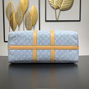 Fortok Louis Vuitton Keepall Bandoulière 45 Bag Sky Blue Denim M25334 45x27x20cm  - 5
