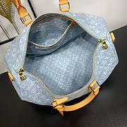 Fortok Louis Vuitton Keepall Bandoulière 45 Bag Sky Blue Denim M25334 45x27x20cm  - 3