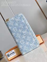 Fortok Louis Vuitton Zippy Wallet Sky Blue Denim M82958 19x10.5x1.5cm - 1