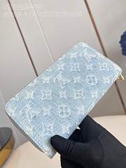 Fortok Louis Vuitton Zippy Wallet Sky Blue Denim M82958 19x10.5x1.5cm - 6