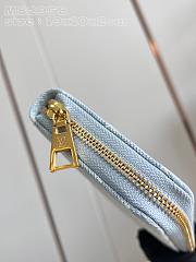 Fortok Louis Vuitton Zippy Wallet Sky Blue Denim M82958 19x10.5x1.5cm - 4